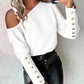 shirt Women Blouse off-shoulder Button Long Sleeve Sexy Autumn