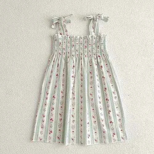 2024 New Summer Girls Princess Dress Sleeveless Cotton Printing