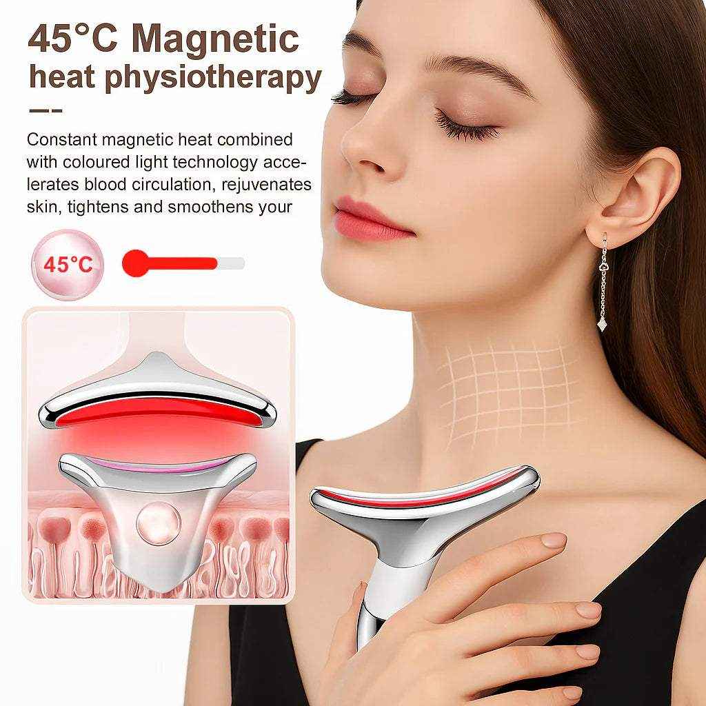 Neck Face Lifting Massager Skin Tighten Device LED anti Wrinkle Double Chin US
