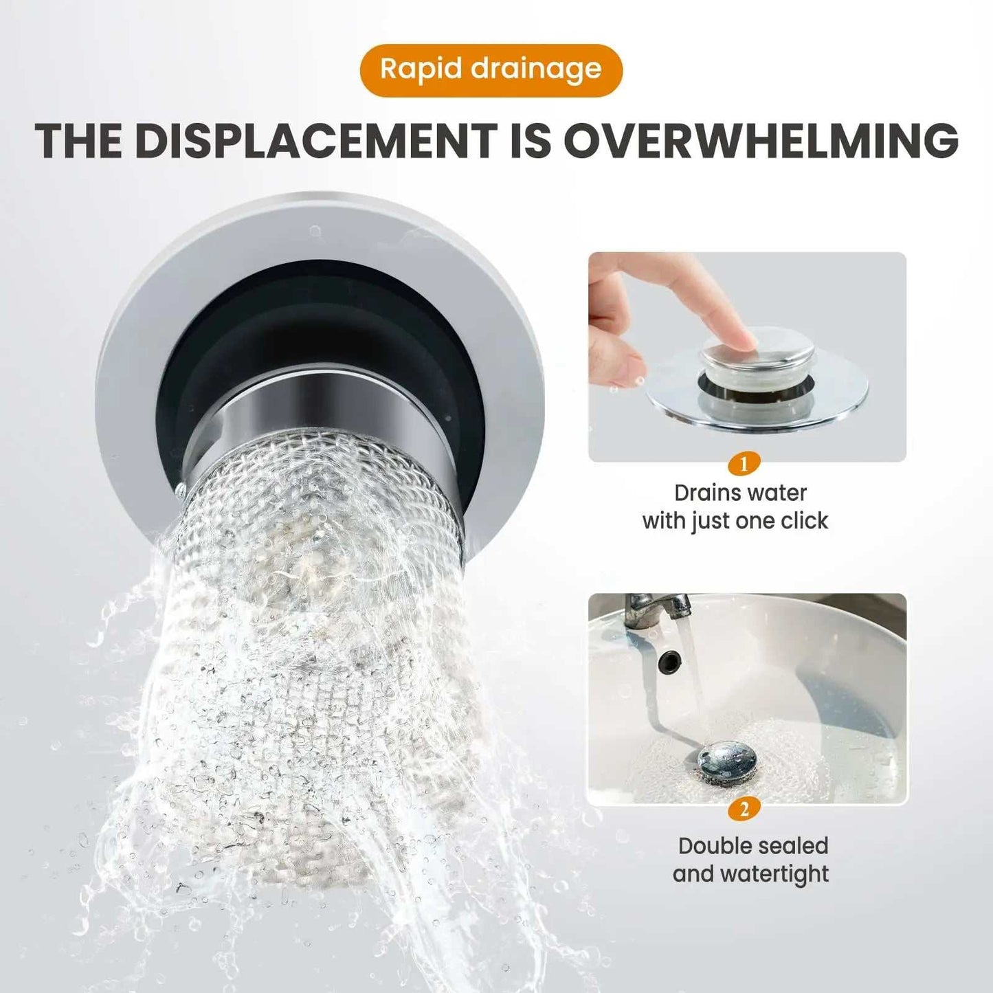 Upgrade your bathroom with this universal sink stopper, designed to provide a perfect combination of convenience, durability, and efficiency. This innovative drain p