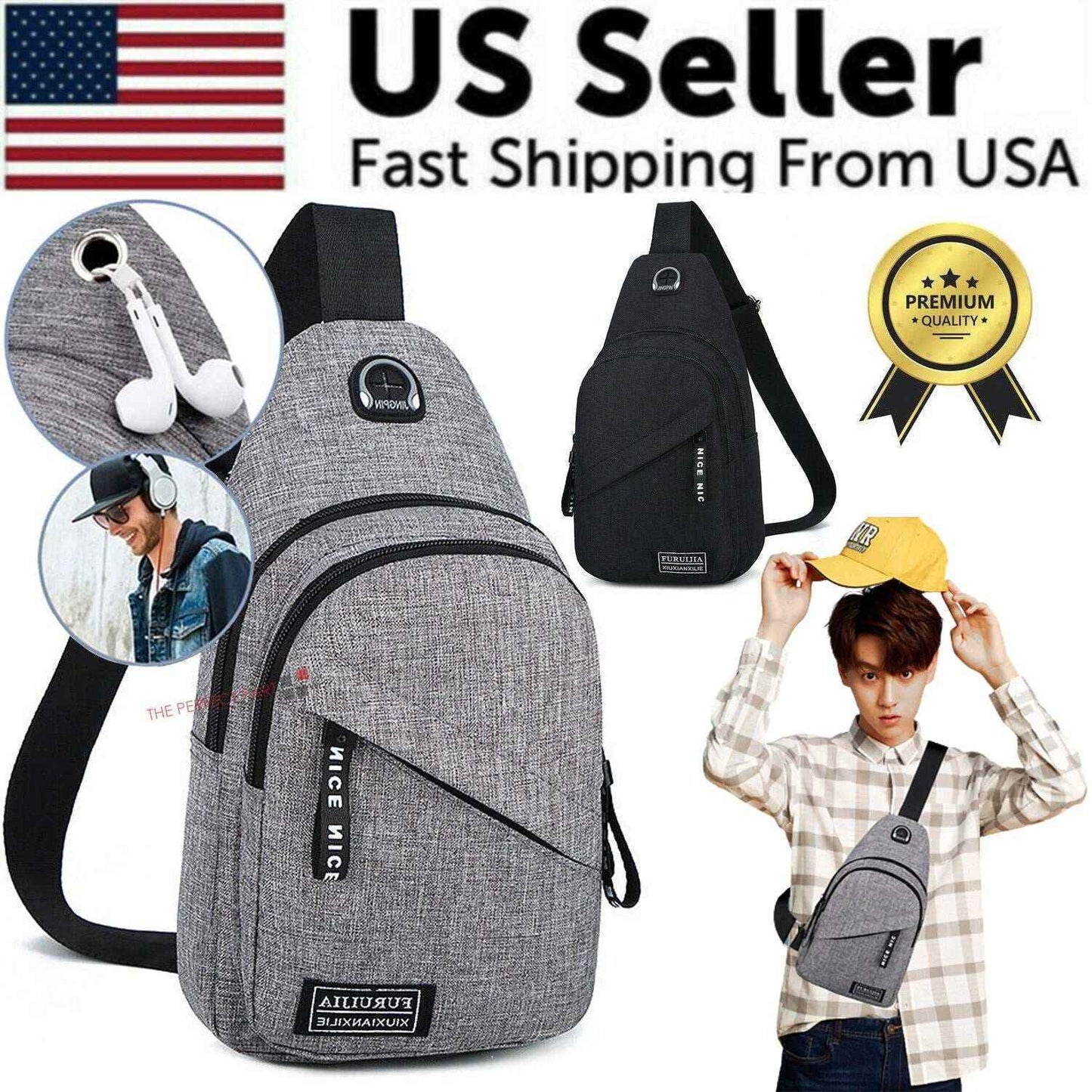 Men Women Sling Bag Chest Fanny Packs
