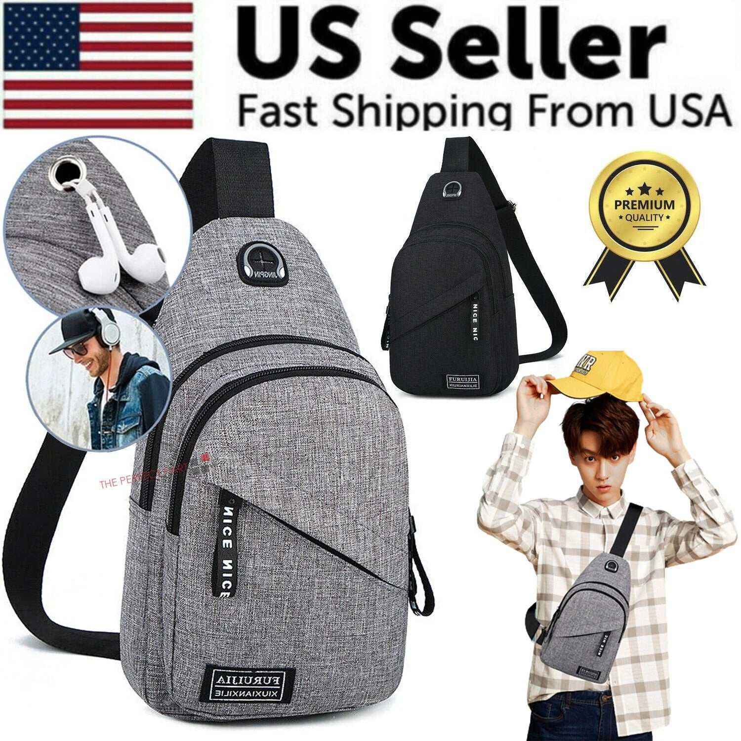 Men Women Sling Bag Chest Fanny Packs
